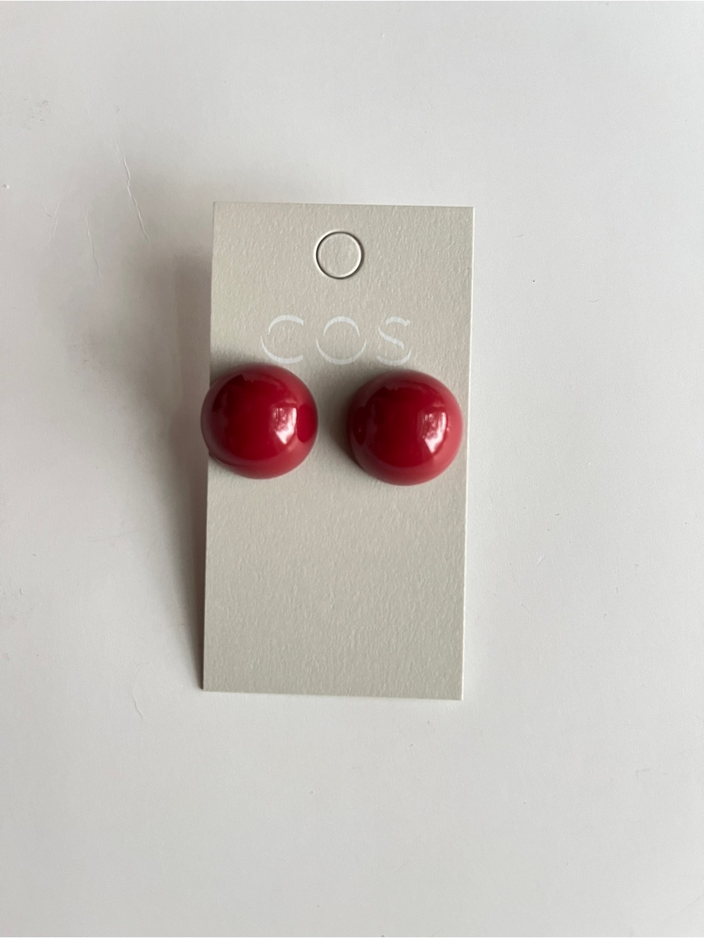 Mido Glossy Red Dome Stud Earrings